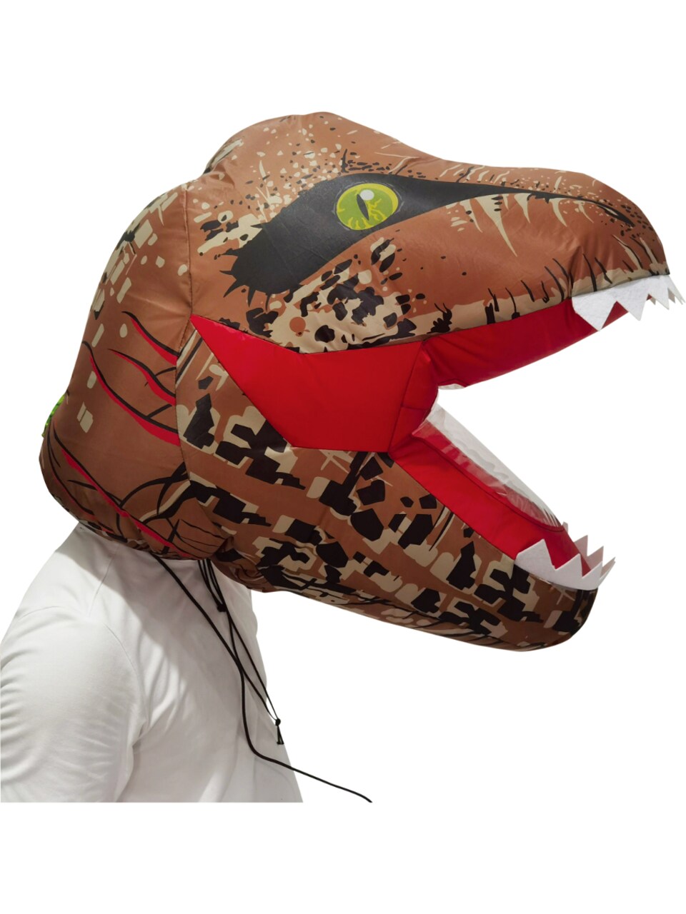 Inflatable Realistic Tyrannosaurus T-Rex Dinosaur Head Costume Accessory